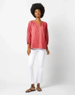 Trapunto Blouson Top^Ann Mashburn New