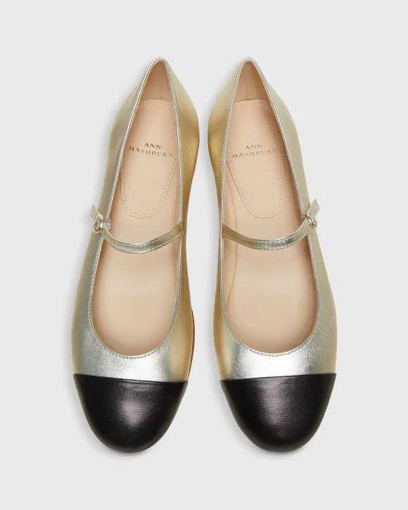 Two-Tone Mary Jane Ballet Flat^Ann Mashburn Discount